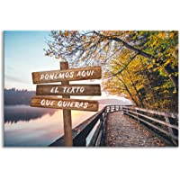 ORIGINALOOPS.COM Cuadro Lienzo Paisaje- Personalizado con tu Texto- Nombres- Fechas- declaraciones- Frases. (Color…